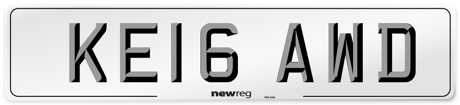KE16 AWD Number Plate from New Reg